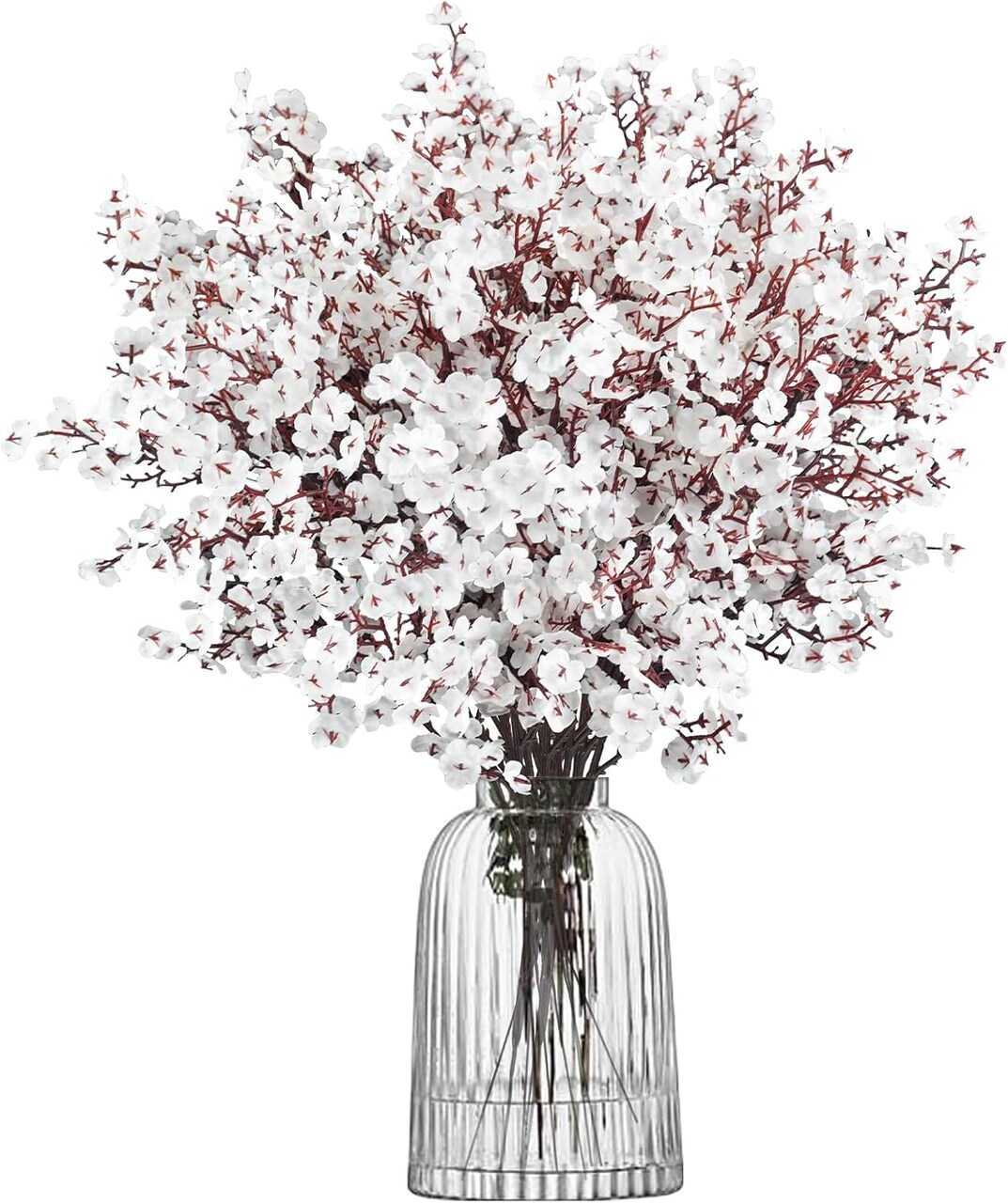 15 Pcs Babys Breath Artificial Flowers Fake Silk White Flowers Faux Gypsophila Bouquet Real Touch Floral for Home Wedding Party Centerpieces DIY Décor
